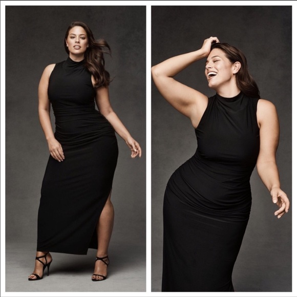 Ashley Graham Dresses & Skirts - Ashley Graham Black Ruched Maxi Dress 16w